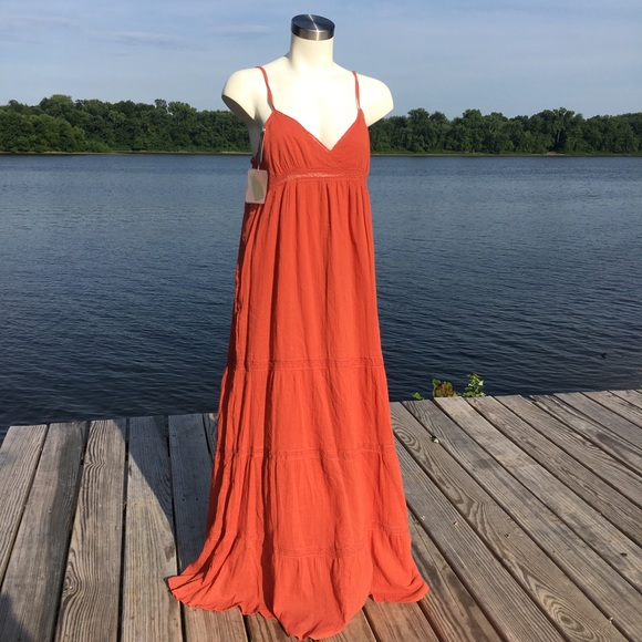 forever 21 orange maxi dress